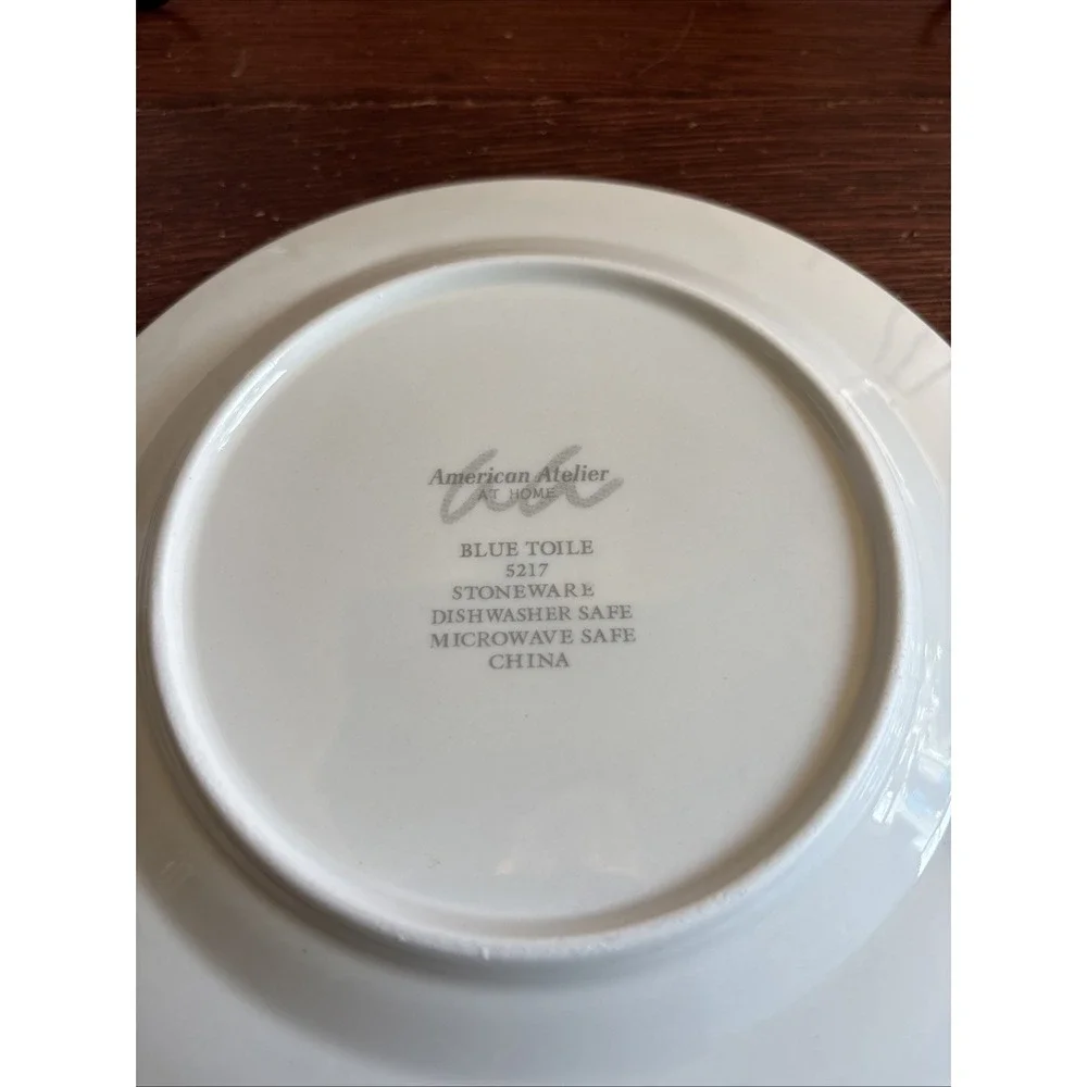 American Atelier At Home Blue Toile 5217 Three Salad Plates 8